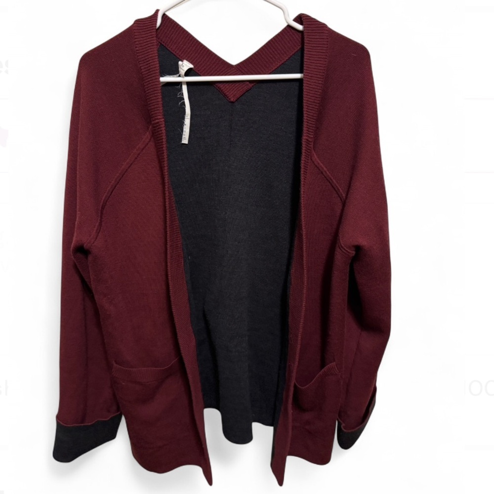 Lululemon Savannah Reverse me Wrap 100% Merino Wool Cardigan - 10 - see details